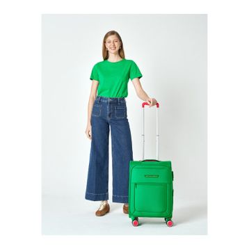 United Colors of Benetton BNT2800 Yeşil Kabin Boy Kumaş Valiz