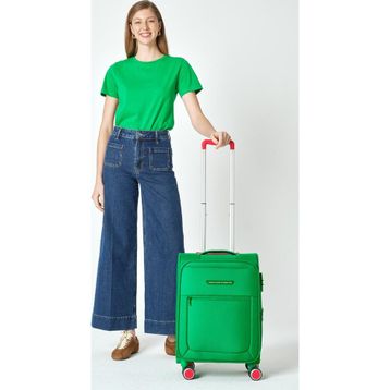 United Colors of Benetton BNT2800 Yeşil Kabin Boy Kumaş Valiz