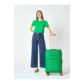 United Colors of Benetton BNT2800 Yeşil Orta Boy Kumaş Valiz
