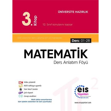Üniversite Sınavlarına Hazırlık Matematik DAF Ders Anlatım Föyleri 3. Kitap 1-28 Eis Yayınları