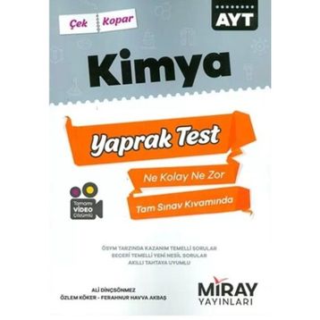 Üniversiteye Hazırlık AYT Kimya Yaprak Testler-Miray Yayınları