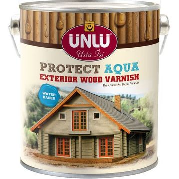 Ünlü Protect Aqua 2.5 lt Şeffaf Su Bazlı Dış Cephe Vernik