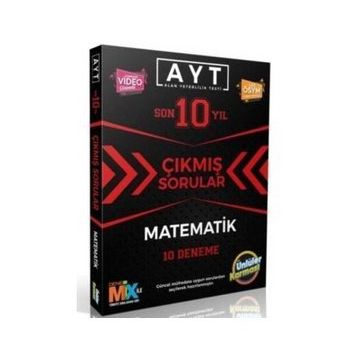 Ünlüler Yayınları Ayt Matematik Son 10 Yıl Çıkmış Sorular 10 Deneme