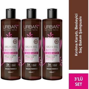 Urban Care 3x350 ml Argan Oil Keratin Besleyici ve Kırılma Karşıtı Saç Bakım Şampuanı