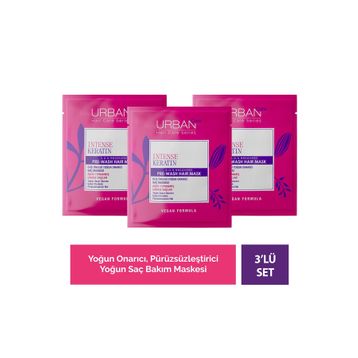 Urban Care Intense Keratin Aşırı Yıpranmış Saçlara Özel Duş Öncesi 50 ML 3 Adet Saç Bakım Maskesi