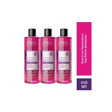 Urban Care Intense Keratin Yoğun Hasar Onarıcı Vegan 3x350 ml Saç Bakım Şampuanı