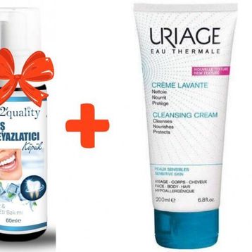 Uriage Creme Lavante Cleansing Cream 200 ml Temizleme Kremi+E2'Quality Diş Beyazlatıcı Köpük