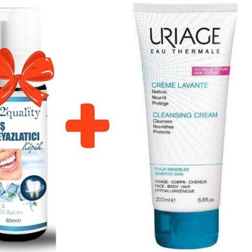Uriage Creme Lavante Cleansing Cream 200 ml Temizleme Kremi+E2'Quality Diş Beyazlatıcı Köpük