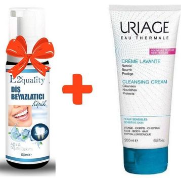 Uriage Creme Lavante Cleansing Cream 200 ml Temizleme Kremi+E2'Quality Diş Beyazlatıcı Köpük
