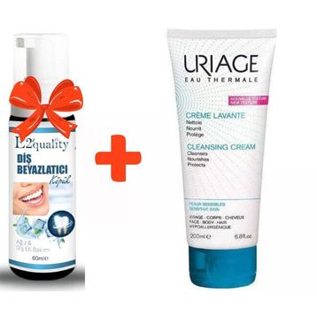 Uriage Creme Lavante Cleansing Cream 200 ml Temizleme Kremi+E2'Quality Diş Beyazlatıcı Köpük