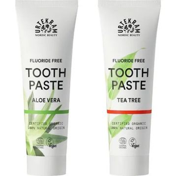 Urtekram Çay Ağacı 2'li Diş Macunu 75 ml + Aloe Vera Aromalı Tam Koruma Organik 75 ml Diş Macunu
