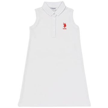 Us Polo Assn 50252203 Beyaz Kız Çocuk Polo Yaka Örme Elbise