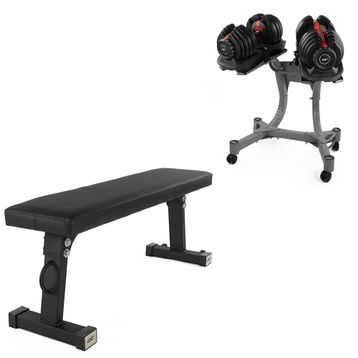 USR ADB40 2x40 kg Ayarlanabilir Dambıl + Stand + Düz Bench Set