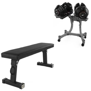 USR ADB40 2x40 kg Ayarlanabilir Dambıl + Stand + Düz Bench Set
