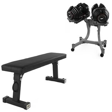 USR ADB40 2x40 kg Ayarlanabilir Dambıl + Stand + Düz Bench Set