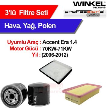 Usta Parçacı Bosch Hyundai Accent Era 1.4 Filtre Bakım Seti