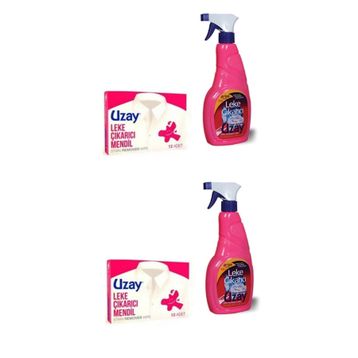 Uzay Leke Çıkarıcı Sprey 2x500 ml + 2x12'li Leke Çıkartıcı Mendil