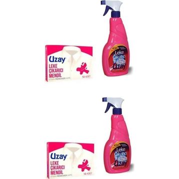 Uzay Leke Çıkarıcı Sprey 2x500 ml + 2x12'li Leke Çıkartıcı Mendil