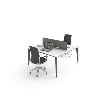 Uzay Ofis Lotus 2 Kişilik 160 cm Beyaz Antrasit Çoklu Çalışma Masası
