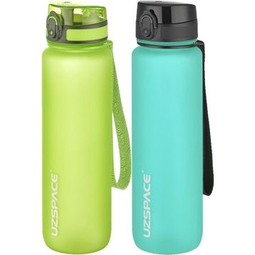 Uzspace 2'li 1000 ml Fiftyfifty Yeşil Buz Mavisi Tritan Matara Seti