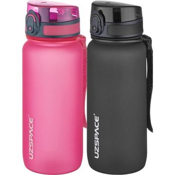 Uzspace 2'li 650 ml Fiftyfifty Pembe - Siyah Tritan Matara Seti