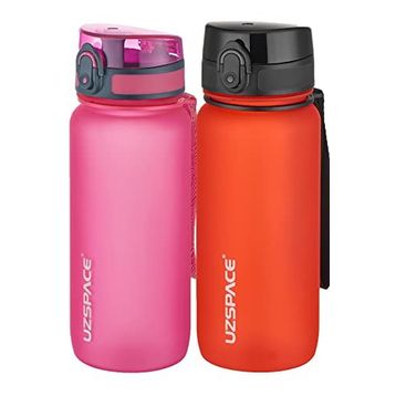 Uzspace 2'li 650 ml Fiftyfifty Pembe - Siyah Tritan Matara Seti