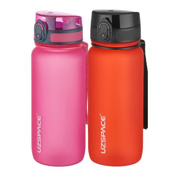 Uzspace 2'li 650 ml Fiftyfifty Pembe - Siyah Tritan Matara Seti