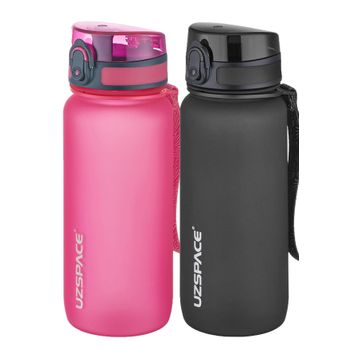 Uzspace 2'li 650 ml Fiftyfifty Pembe - Siyah Tritan Matara Seti