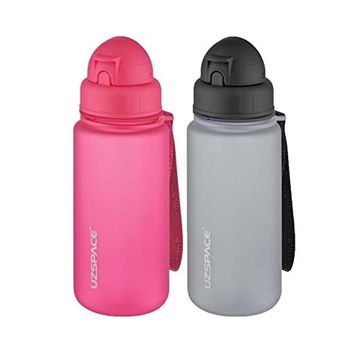Uzspace 2'li Pipetli 400 ml Fiftyfifty Pembe Gri Tritan Matara Seti