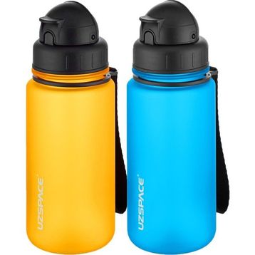Uzspace 2'li Pipetli 400 ml Fiftyfifty Turuncu Mavi Tritan Matara Seti