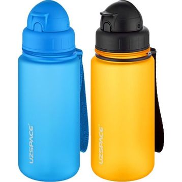 Uzspace 2'li Pipetli 400 ml Fiftyfifty Turuncu Mavi Tritan Matara Seti