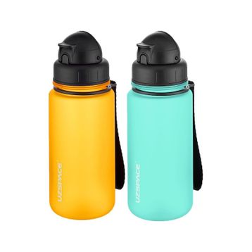 Uzspace 2'li Pipetli 400 ml Fiftyfifty Turuncu Mavi Tritan Matara Seti