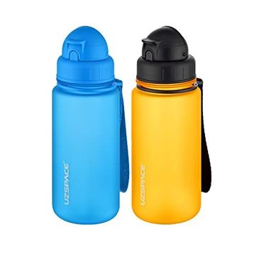 Uzspace 2'li Pipetli 400 ml Fiftyfifty Turuncu Mavi Tritan Matara Seti