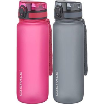 Uzspace 2'li Tritan 800 ml Fiftyfifty Gri - Pembe Matara Seti