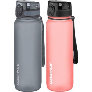 Uzspace 2'li Tritan 800 ml Fiftyfifty Gri - Pembe Matara Seti