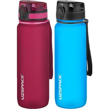 Uzspace 2'li Tritan 800 ml Fiftyfifty Gül Kurusu - Mavi Matara Seti