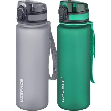 Uzspace 2x500 ml Fifty Fifty Gri Koyu Yeşil Tritan Matara Seti