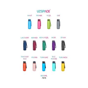 Uzspace Tritan Turkuaz 800 ml Matara
