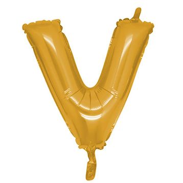 V Harf Altın 100 cm Folyo Balon