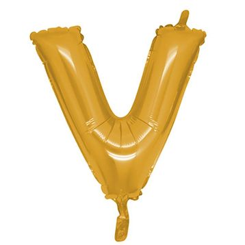 V Harf Altın 100 cm Folyo Balon