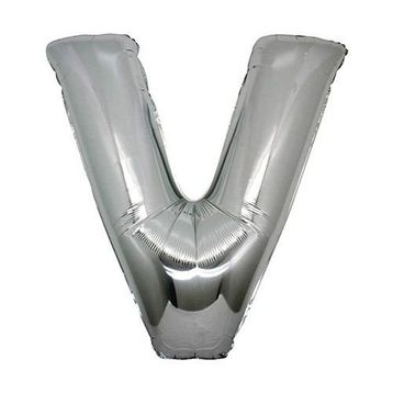 V Harf Gümüş Renk 40 cm Folyo Balon