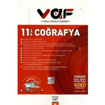 Vaf Yayınları 11.Sınıf Coğrafya Video Anlatım Fasikülleri