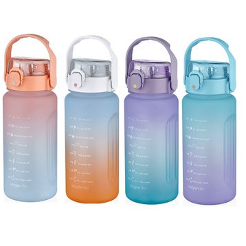 Vagonlife Çift Renkli Çıkarılabilir Pipetli Motivasyon 1500 ml Asortili Su Matarası