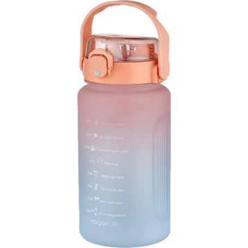Vagonlife Çift Renkli Çıkarılabilir Pipetli Motivasyon 1500 ml Asortili Su Matarası