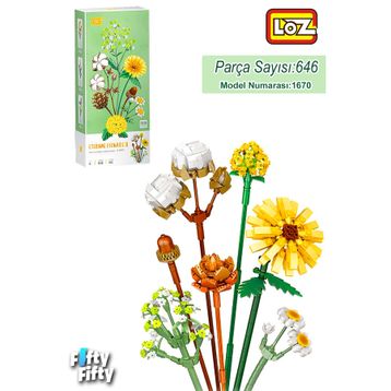 Vagonlife FFLZ-1670 Dekoratif ve Koleksiyonluk Çiçek Buketi 646 Parça Yapım Seti