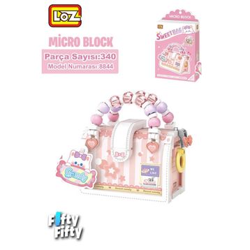 Vagonlife FFLZ-8844 Loz Micro Block Sweet Bag Serisi Boncuklu Çanta 340 Parça Oyuncak Yapım Seti