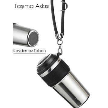 Vagonlife TKK 2023 630 ml Gri Özel Seri Çelik Mug Pipetli Termos