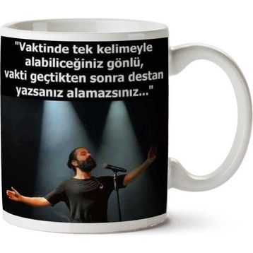 Vaktinde Tek Kelimeyle Baskılı Kupa