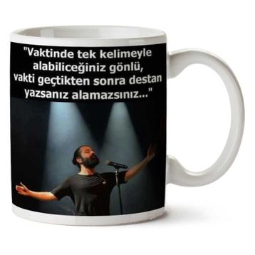 Vaktinde Tek Kelimeyle Baskılı Kupa