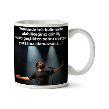 Vaktinde Tek Kelimeyle Baskılı Kupa